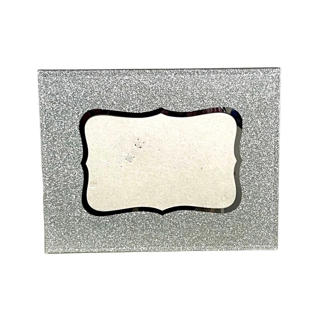 Silver Glitter Glass Picture Frame for 4” X 6” Picture